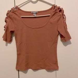 Charlotte Russe mauve cut out top